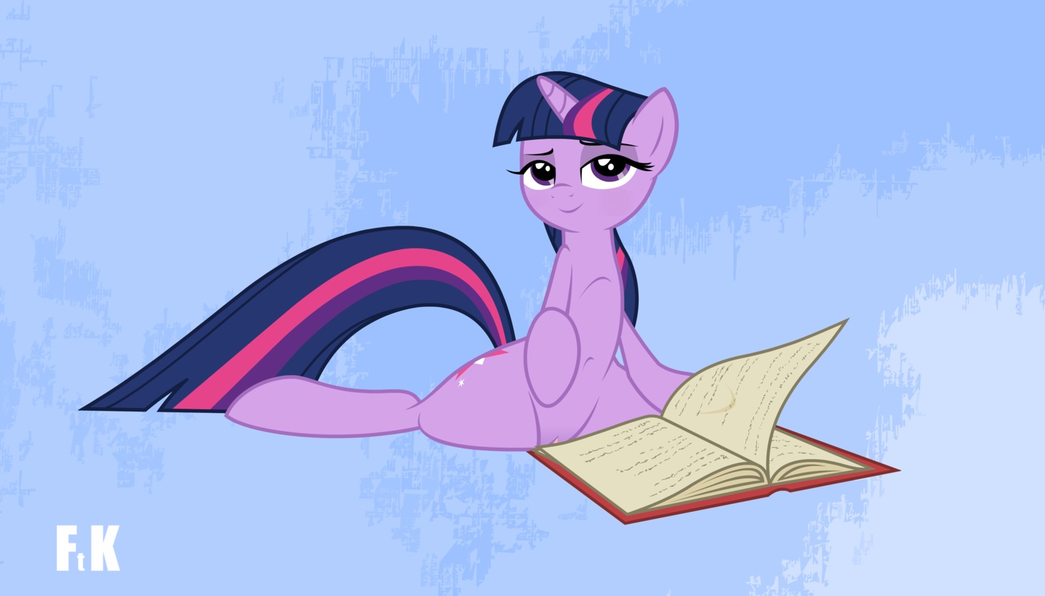 absurd_res bedroom_eyes book cutie_mark e621 equid equine female feral fluttershythekind friendship_is_magic fur genitals hair half-closed_eyes hasbro hi_res horn looking_at_viewer mammal multicolored_hair my_little_pony mythological_creature mythological_equine mythology narrowed_eyes purple_body purple_eyes purple_fur purple_hair purple_tail seductive solo spread_legs spreading tail twilight_sparkle_(mlp) two_tone_hair unicorn vulva