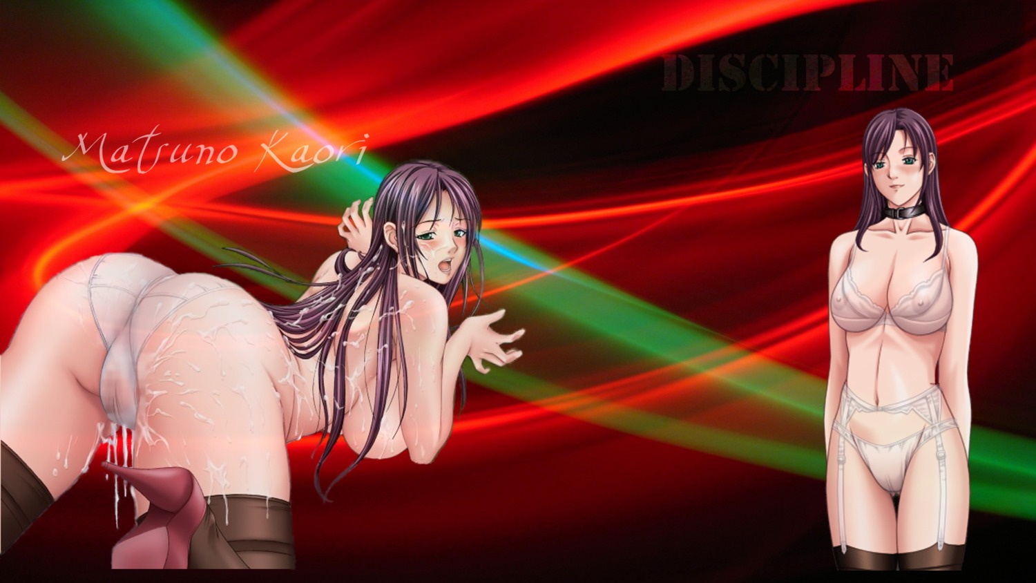 after_sex ass big_ass bra breasts cum discipline:record_of_a_crusade female garter_belt matsuno_kaori nipples panties pussy rule34 thighhighs topless underwear