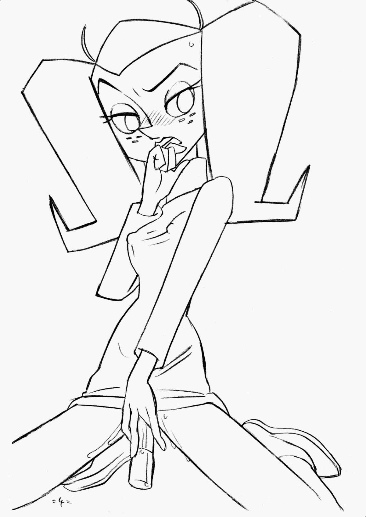 1girls censored disney disney_channel female line_art masturbation monochrome rule34 sierra_mccool solo tagme the_replacements union_of_the_snake
