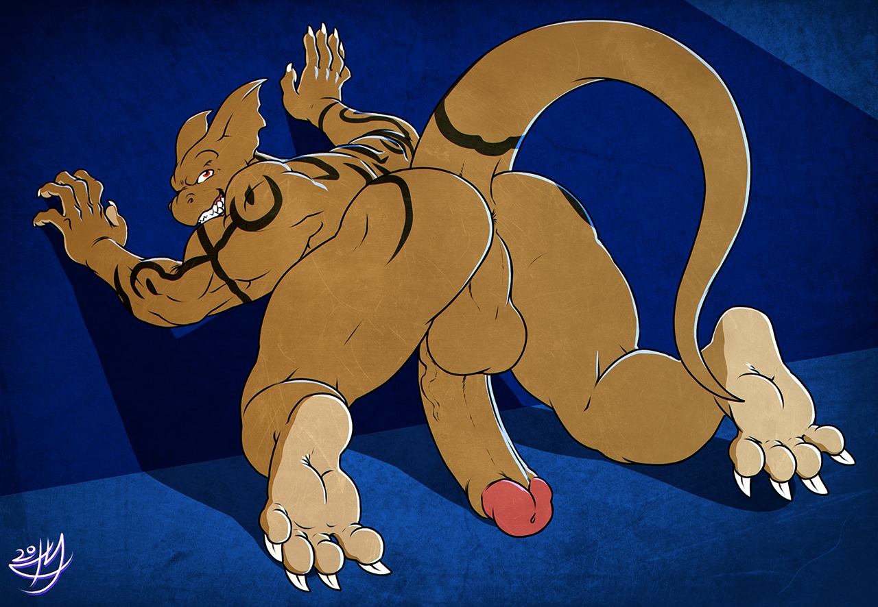 2014 4_toes against_surface against_wall anthro anus back_muscles backsack bald balls barefoot bent_over biceps big_penis biped brown_penis butt claws dragon e621 erection feet genitals grin gums half-closed_eyes happy hindpaw humanoid_genitalia humanoid_penis kneeling looking_at_viewer looking_back male modem_redpill muscular muscular_anthro muscular_male mythological_creature mythological_scalie mythology narrowed_eyes nude paws penis perineum plantigrade presenting presenting_hindquarters raised_arm raised_tail rear_view red_eyes scalie sharp_teeth simple_background smile soles solo tail tattoo teeth tephros toe_claws toes vein veiny_penis
