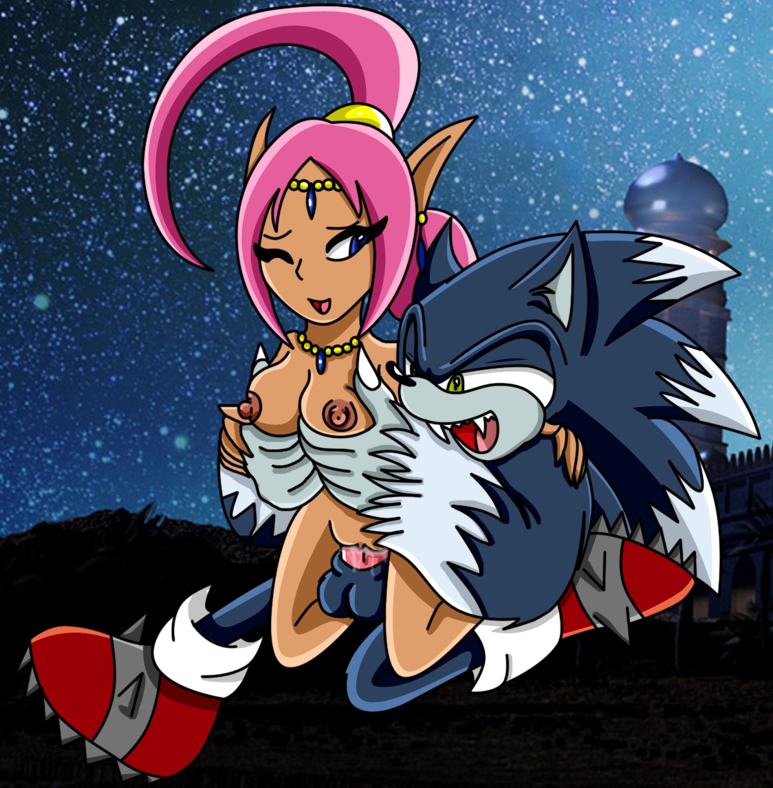 1boy 1girls breasts claws fangs female interspecies male monster naked night night_sky nude one_eye_closed penetration penis pussy pussy_juice rule34 sex shahra sharp_nails shoes sonic_(series) sonic_and_the_secret_rings sonic_the_hedgehog sonic_the_werehog sonic_unleashed spikes starry_sky straight tagme were werehog werewolf