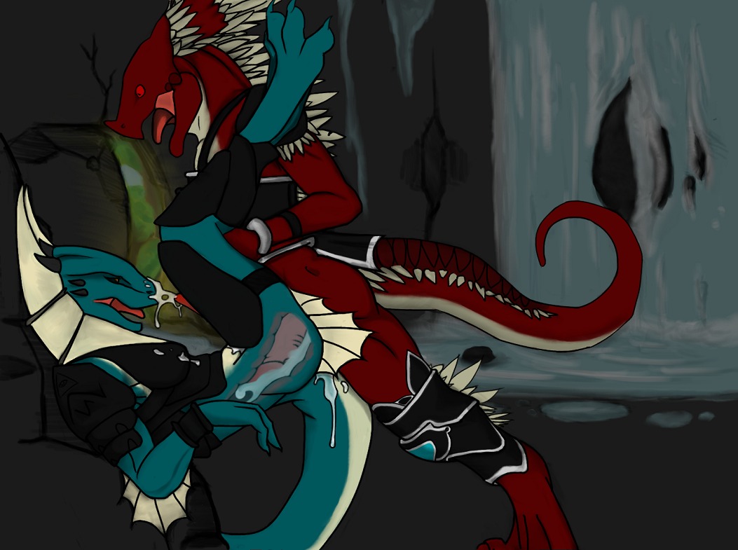 2boys aeon_calcos lizardman lizardman_(soulcalibur) male male_only rule34 soul_calibur tagme