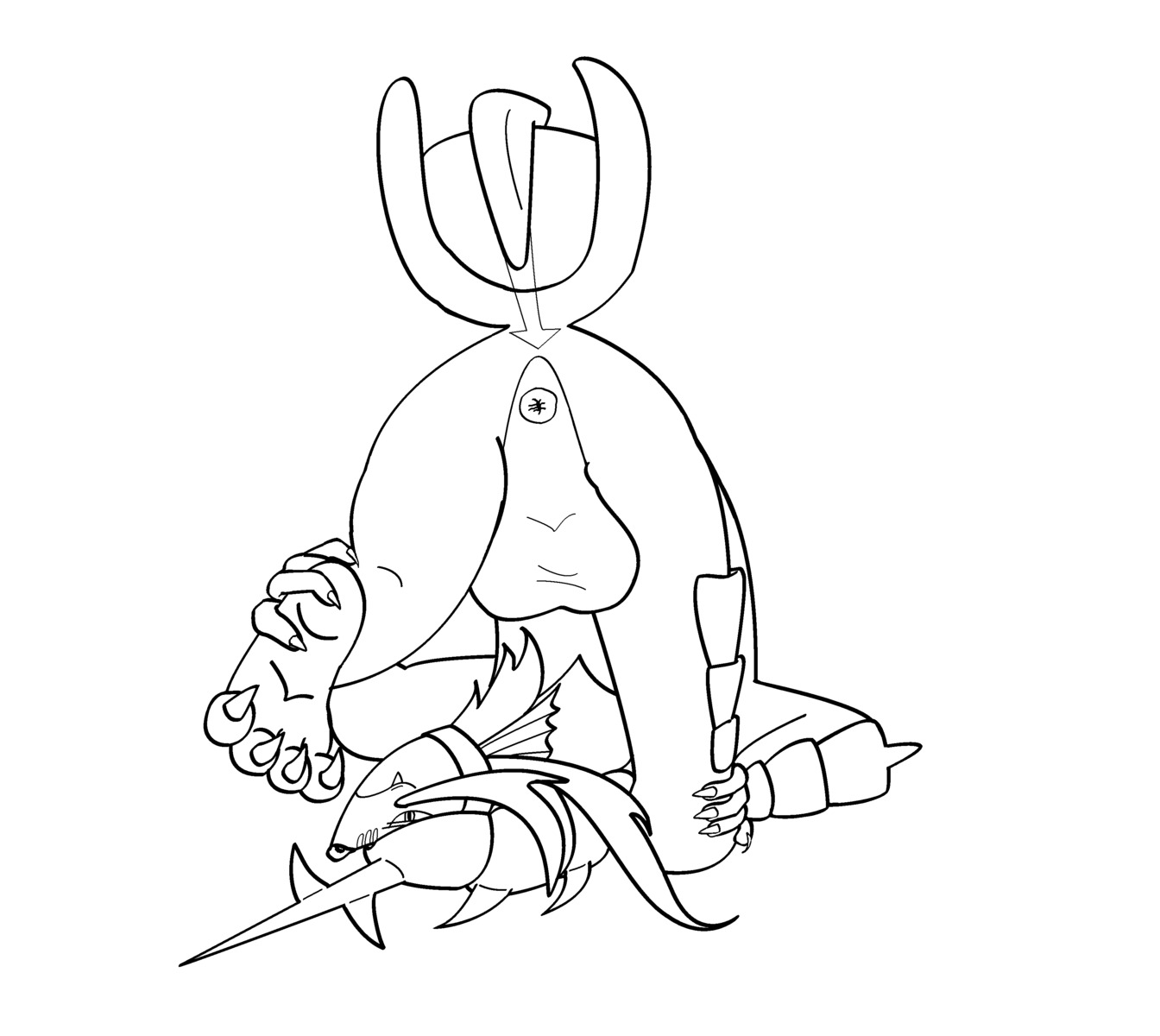 male male_only monochrome nudity pokemon rule34 samurott solo