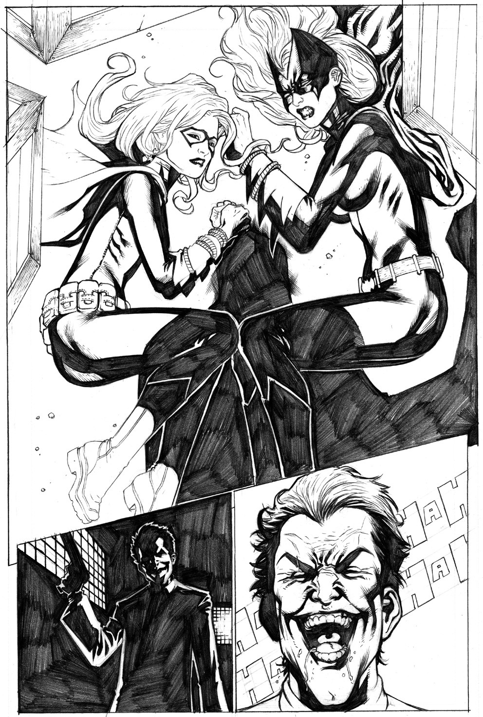 all-star_batman_and_robin barbara_gordon batgirl batman_(series) batwoman clothing comic dc dc_comics female human joker kate_kane male monochrome rule34 scott_jones shade shade_jones