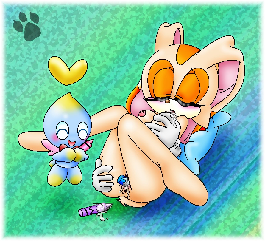 1girls ambiguous_gender anal blush chao_(sonic) cheese_the_chao color cream_the_rabbit female fur furry masturbation nude nude_female rabbit rabbit_ears rabbit_humanoid rule34 sega sonic_(series) unknown_gender