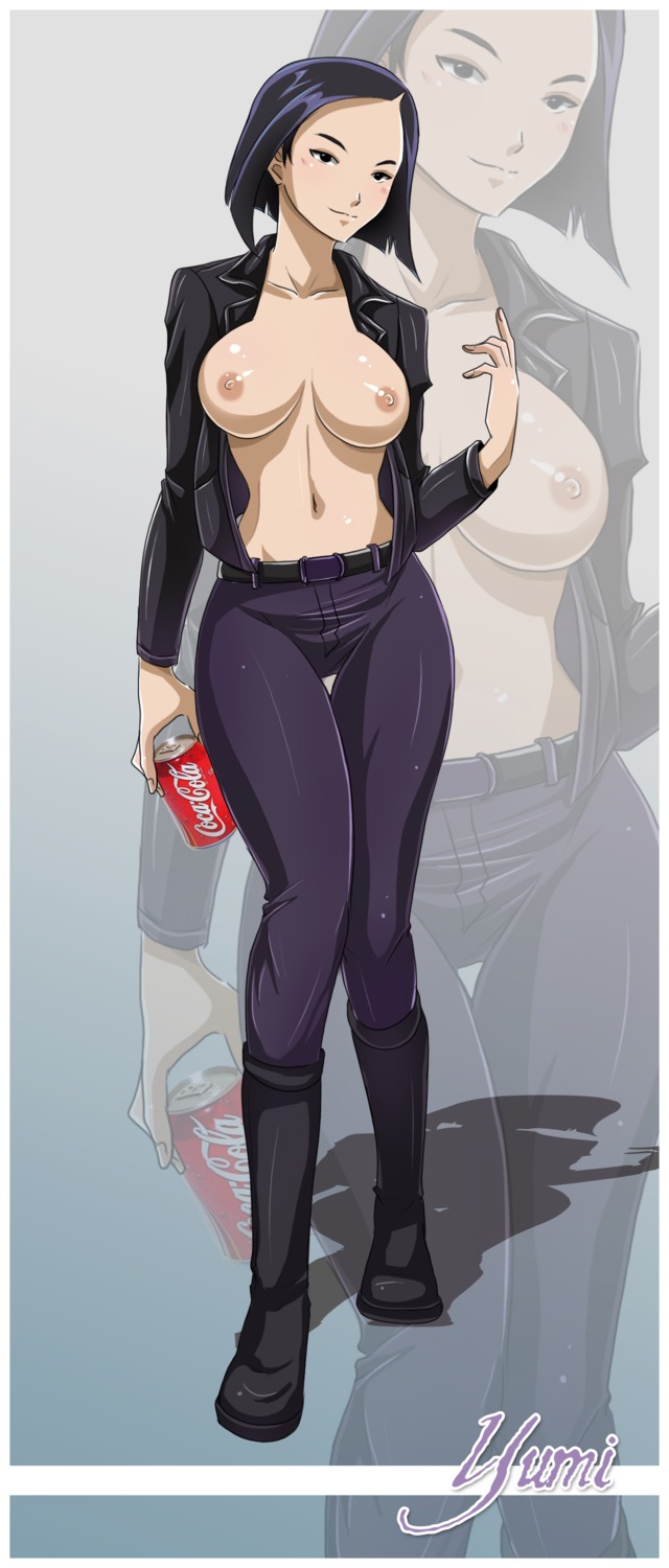 asian breasts clothing code_lyoko eridaiho female female_only front_view human pale_skin pants partially_clothed rule34 solo standing tagme yumi_ishiyama zoom_layer