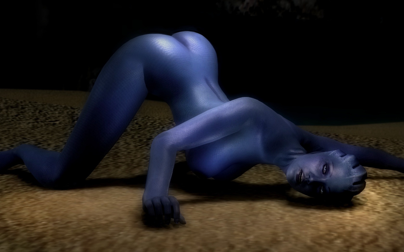 1girls 3d alien anthro anthro_female anthro_only asari blue_body blue_skin female female_only garry's_mod liara_t'soni looking_at_viewer mass_effect nude nude_anthro nude_female rastifan rule34 solo