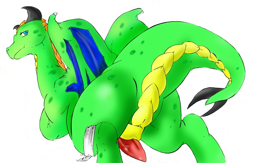 bandage deoxypus dragon e621 erection european_mythology feral genitals horn inkcookie looking_at_viewer male membrane_(anatomy) membranous_wings mythological_creature mythological_scalie mythology nude penis penis_backwards scalie solo tail western_dragon wings