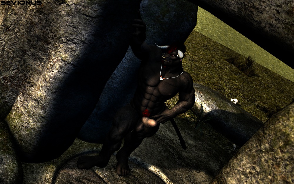 16:10 3d_(artwork) abs balls biceps bovid bovine cattle darkviperbara digital_media_(artwork) e621 erection fur genitals horn humanoid_genitalia humanoid_penis kaiger male mammal muscular muscular_male nipples nude pecs penis presenting solo standing widescreen