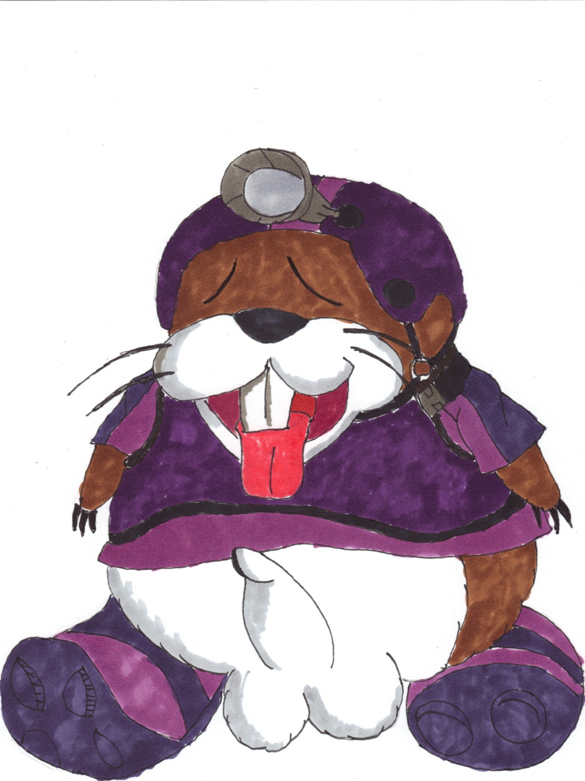 anthro furry male male_only mario_(series) mario_strikers monty_mole nintendo rule34 straight_hair tagme traditional_media_(artwork)