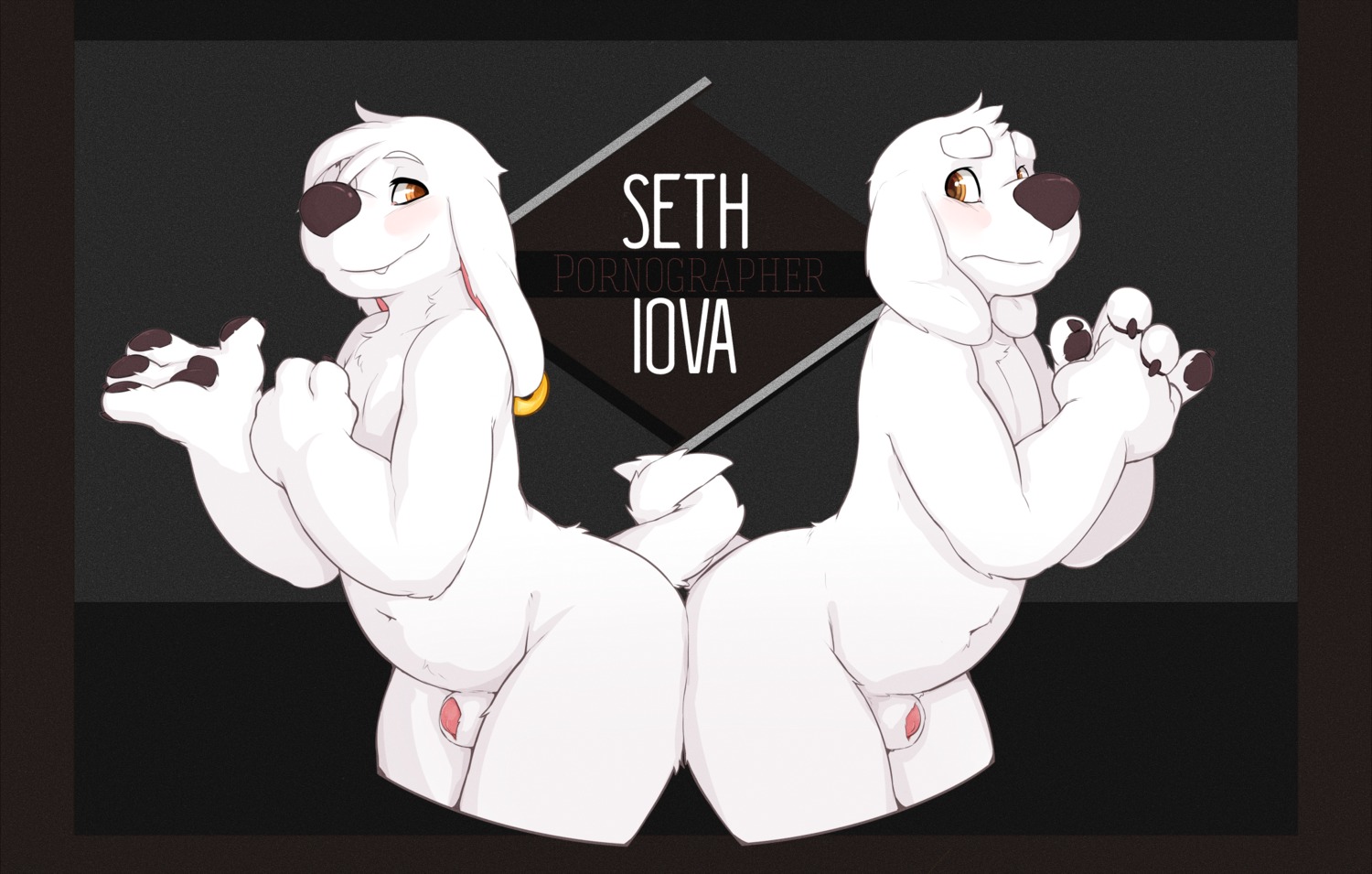animal_genitalia anthro brian_griffin canid canine canis cousins_(lore) digital_media_(artwork) domestic_dog duo e621 ear_piercing family_guy genitals hi_res jasper_(family_guy) male mammal nude penis penis_tip piercing seth-iova sheath slightly_chubby