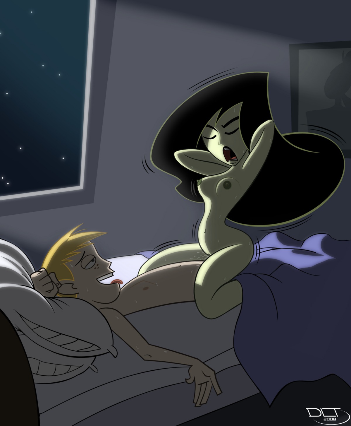 disney dlt female female_on_top femdom height_difference human kim_possible larger_female male nipples ron_stoppable rule34 shego shorter_male size_difference straddle straight straight_hair tagme taller_female