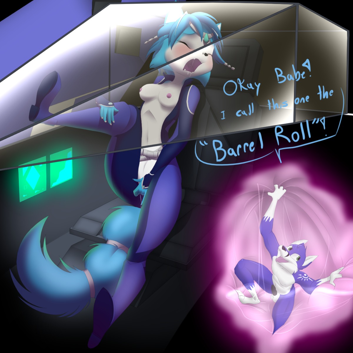 1:1 2012 anthro balls blue_body blue_fur blue_hair blush bodily_fluids breasts canid canine canon_x_oc cute_fangs dialogue digital_media_(artwork) drooling duo e621 english_text erection eyeofcalamity fangs female fingering fox fur genital_fluids genitals hair hi_res internal krystal_(star_fox) looking_pleasured male male/female mammal masturbation nik_(sonicfox) nintendo nipples one_leg_up open_mouth penis raised_leg saliva saliva_string star_fox tail teeth text unbirthing vaginal vaginal_fingering vaginal_fluid_string vaginal_fluids vaginal_masturbation vore white_body white_fur