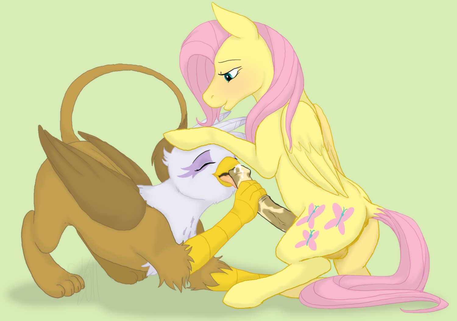 2012 animal_genitalia animal_penis anus ass_up avian balls beak beak_fetish beak_play beak_sex beakjob blue_eyes blush bodily_fluids brown_body brown_fur cartoonlion cum cutie_mark duo e621 equid equine equine_genitalia equine_penis erection eyes_closed feathered_wings feathers fellatio female feral feral_on_feral fluttershy_(mlp) friendship_is_magic fur genital_fluids genitals gilda_(mlp) gryphon gynomorph gynomorph/female hair handjob hasbro hi_res intersex intersex/female interspecies licking mammal my_little_pony mythological_avian mythological_creature mythological_equine mythology oral pegasus penile penis penis_lick pink_hair sex simple_background tail tongue tongue_out vulva wings yellow_body yellow_feathers yellow_fur