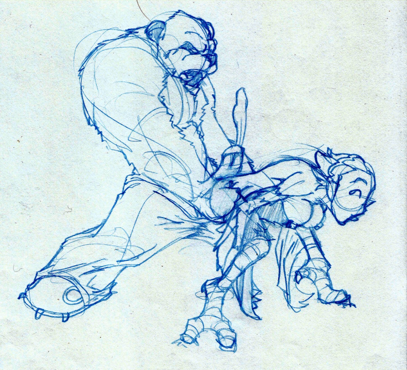 anthro ass ass_grab avian_legs avian_wings bear blizzard_entertainment breasts claws cum_shot feather_hair feathers female giant_panda hanging_breasts harpy hindlimbs looking_back male pandaren pandaren_male reddrew round_ears rule34 simple_background sketch warcraft white_background world_of_warcraft