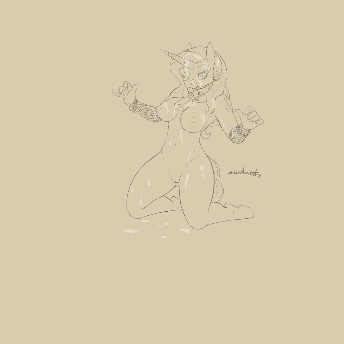 1:1 2014 absurd_res anthro anthrofied ball_gag biped bodily_fluids bracelet breasts clothing cum cum_in_hair cum_on_breasts cum_on_face cutie_mark e621 equid equine female fishnet_clothing friendship_is_magic gag gagged genital_fluids genitals hair halter harness harness_ball_gag harness_gag hasbro hi_res hobbsmeerkat horn jewelry kneeling mammal muzzle_(object) my_little_pony mythological_creature mythological_equine mythology navel nipples nude rarity_(mlp) solo unicorn vulva