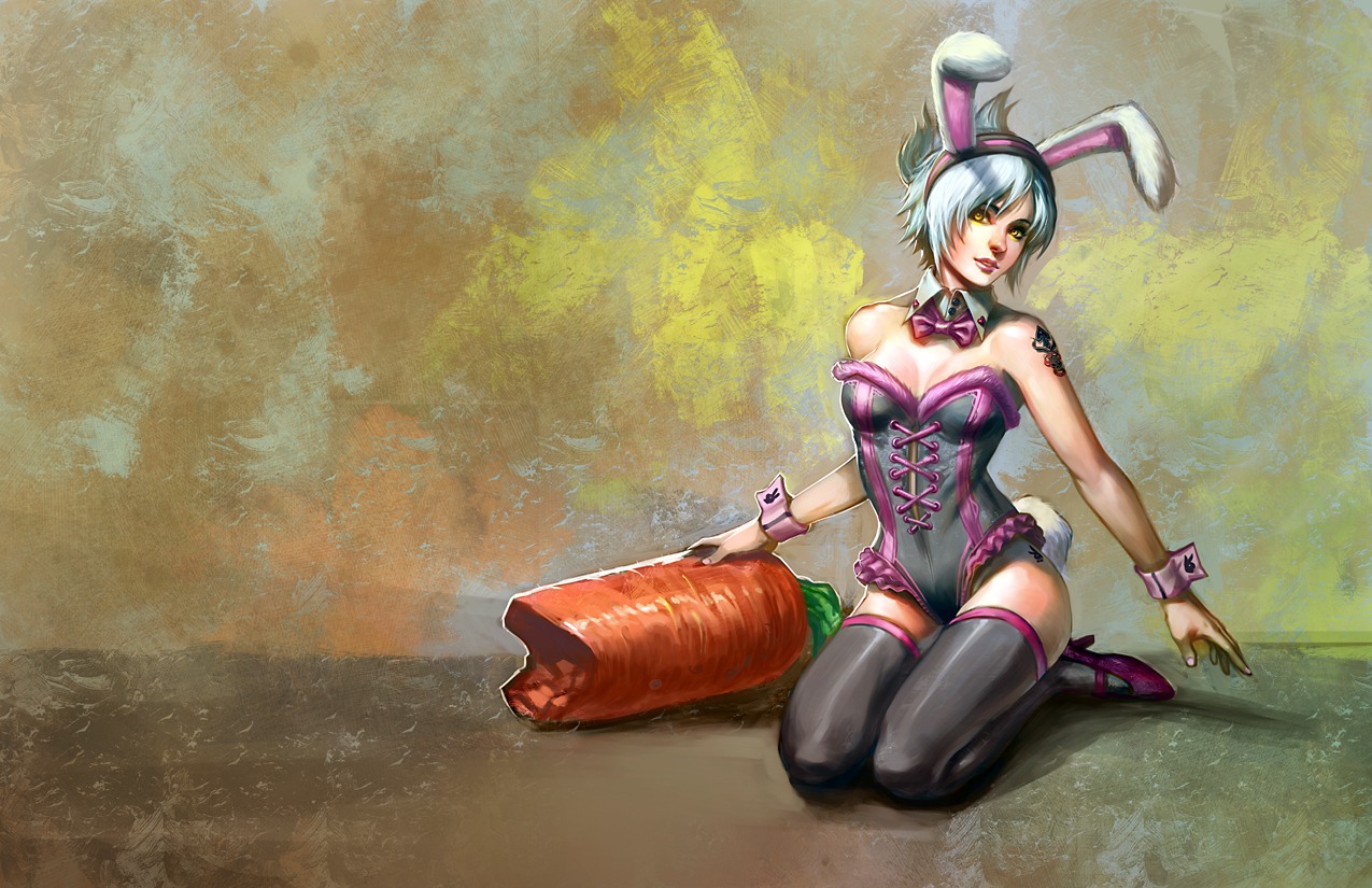 battle_bunny_riven female high_heels league_of_legends lingerie riven rule34 the_grind_series