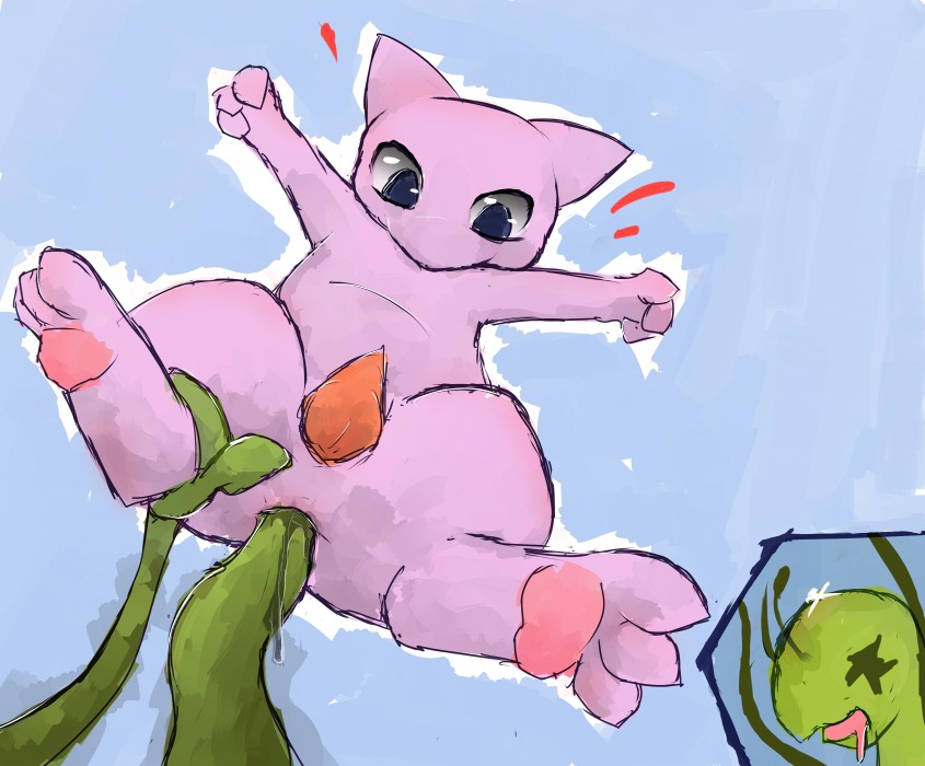 color feral fur insertion interspecies legendary_pokemon male meganium mew nude penis pokemon pokemon_(species) rule34 tagme tentacle
