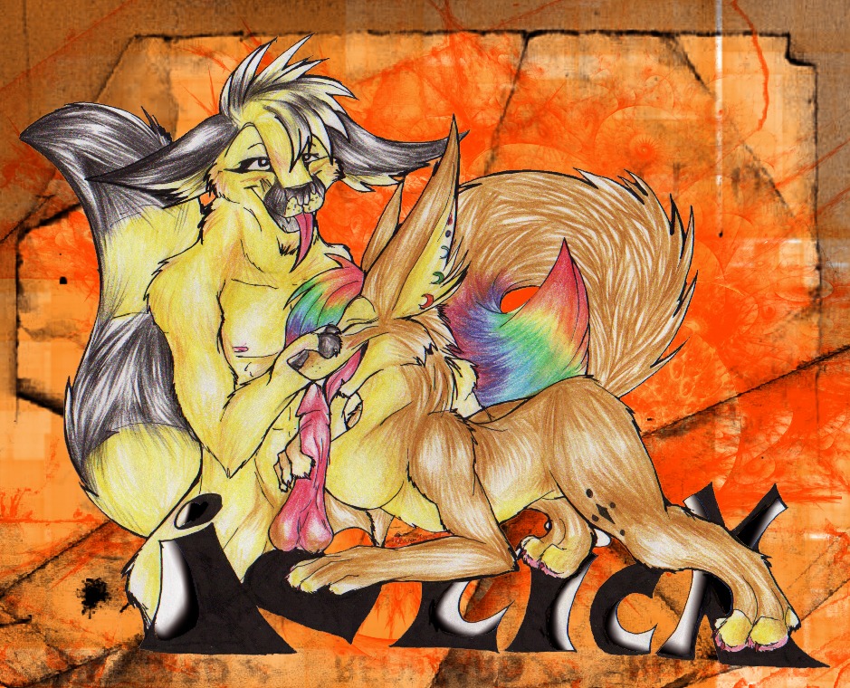 alternative_fashion anthro anthro_on_anthro balls breasts canid canine canis duo e621 ear_piercing erection eyes_closed fellatio female genitals licking lycangel male male/female mammal nipples nude oral penile penis penis_lick piercing scene_(fashion) sex tail tongue tongue_out wolf