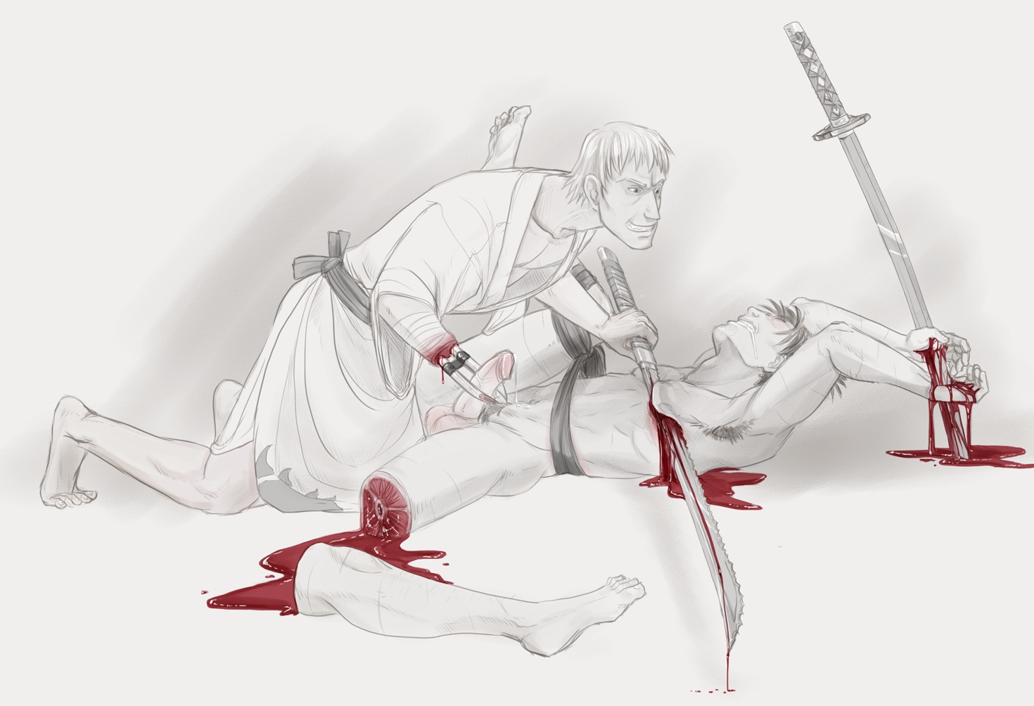 blade_of_the_immortal blood clothing duo gore guro male male_only manji rape rule34 shira_(blade_of_the_immortal) tagme