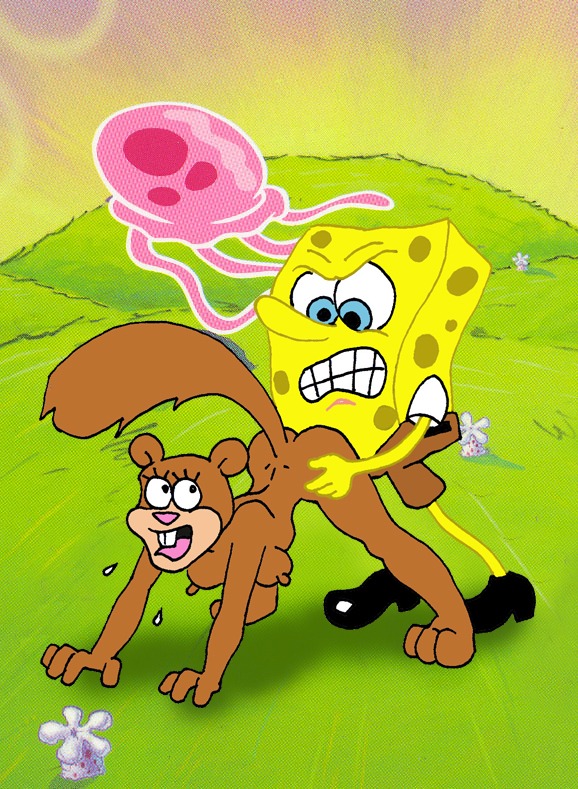 all_fours anthro dennis_clark doggy_style female furry interspecies jellyfish rule34 sandy_cheeks smooth_skin sponge spongebob_squarepants spongebob_squarepants_(character) squirrel tagme