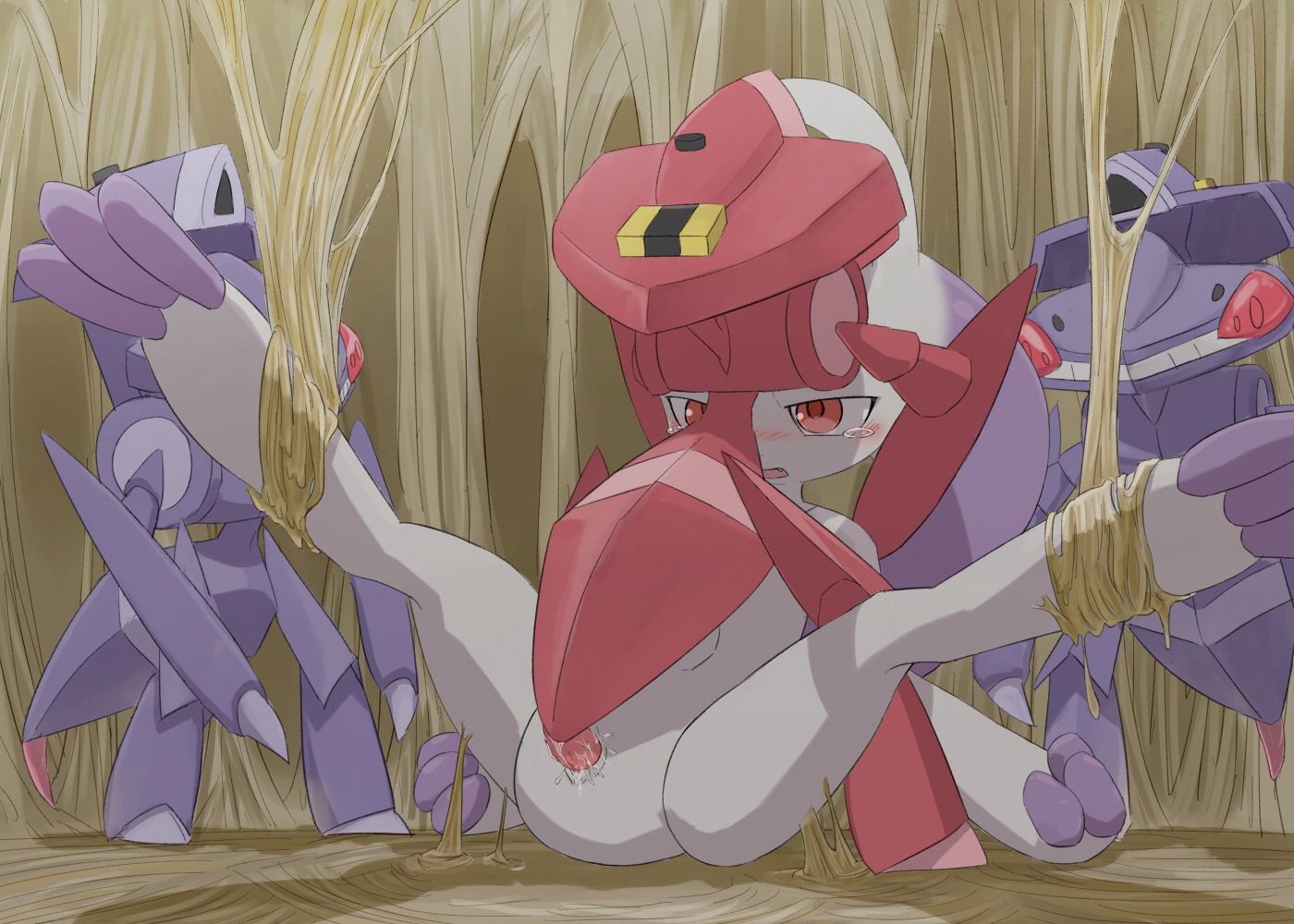 2013 3_fingers anthro arthropod arthropod_webbing bald barefoot blush bodily_fluids bound e621 erection feet female fingers forced from_front_position furukara generation_5_pokemon generation_6_pokemon genesect genital_fluids genitals group insect japanese legendary_pokemon legs_up lying male male/female male_penetrating mega_evolution mega_mewtwo mega_mewtwo_y missionary_position nintendo nude on_back open_mouth penetration penis pokemon pokemon_(species) precum pregnant rape red_eyes sex spread_legs spreading tears vaginal vaginal_penetration vulva web_bondage white_body white_skin
