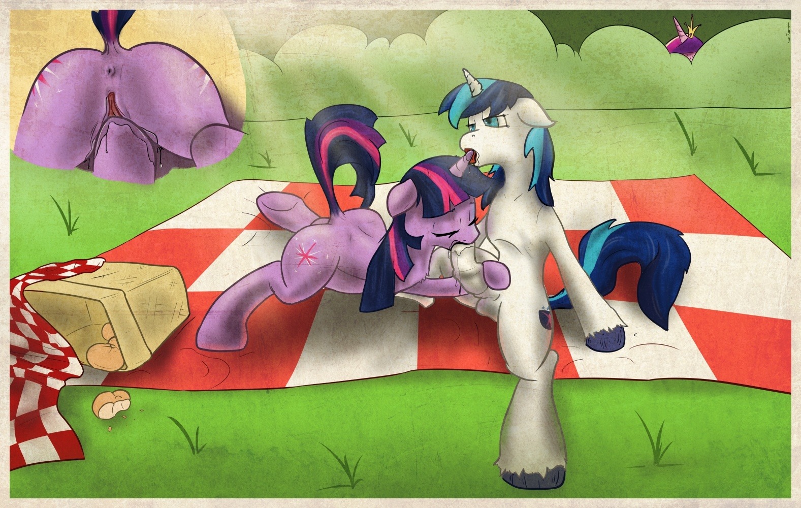 2013 animal_genitalia animal_penis anus being_watched blue_eyes blue_hair brother_(lore) brother_and_sister_(lore) crown cuckquean cutaway cutie_mark distoorted duo e621 equid equine equine_genitalia equine_penis erection fellatio female female_penetrated feral friendship_is_magic fur genitals hair hasbro headgear horn incest_(lore) infidelity looking_at_another male male/female male_penetrating male_penetrating_female mammal masturbation multicolored_hair my_little_pony mythological_creature mythological_equine mythology oral oral_penetration outside penetration penile penis picnic princess_cadance_(mlp) purple_hair sex shining_armor_(mlp) sibling_(lore) sister_(lore) twilight_sparkle_(mlp) two_tone_hair unicorn vaginal vaginal_masturbation voyeur vulva white_body white_fur