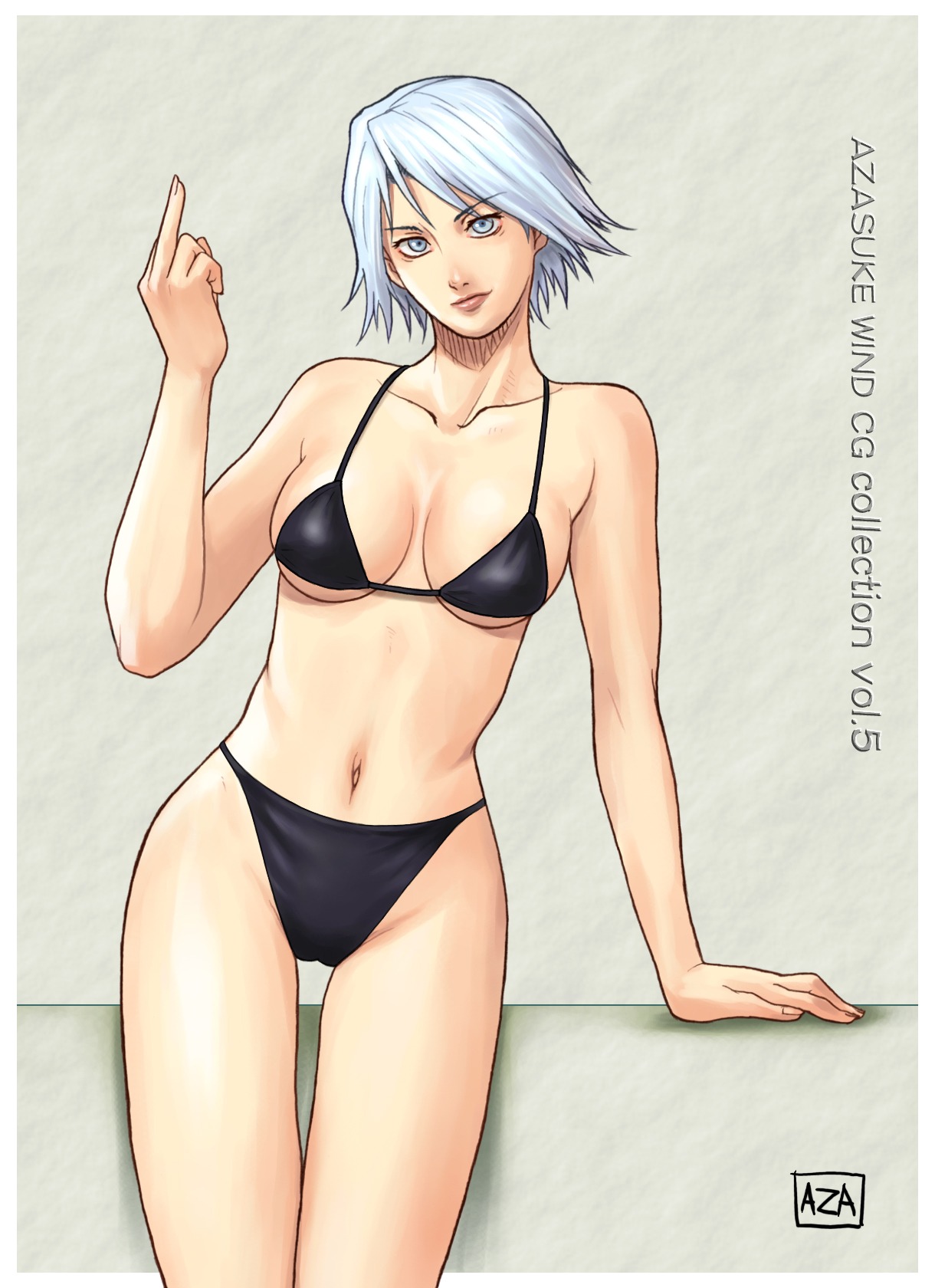 azasuke bikini christie_(doa) dead_or_alive female highres middle_finger rule34 swimsuit tecmo