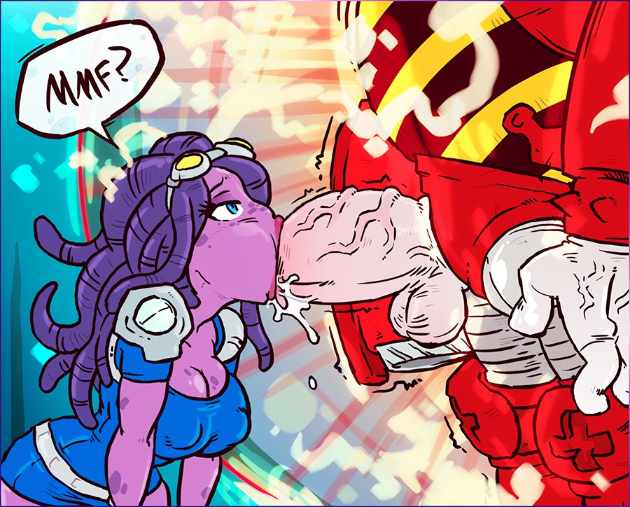 alien alien_humanoid awesomenauts balls blue_eyes breasts cleavage clothed clothing clunk coco_nebulon duo e621 erection faceless_character faceless_male fellatio female female_penetrated fully_clothed genitals hair human human_on_humanoid humanoid interspecies male male/female male_penetrating male_penetrating_female mammal nipple_outline not_furry oral oral_penetration penetration penile penis purple_hair sex sparrow_(artist) stretched_mouth thick_penis vein veiny_penis