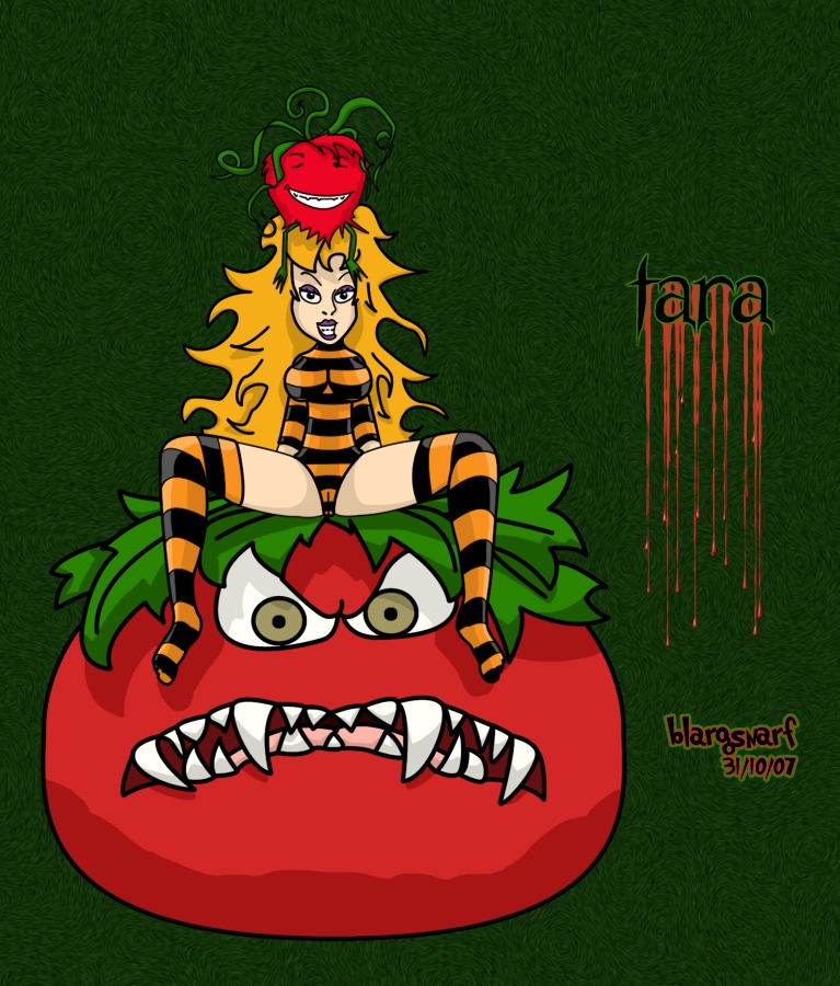 attack_of_the_killer_tomatoes blargsnarf chad_finletter clothing f.t. female fuzzy_tomato rule34 tara_boumdeay