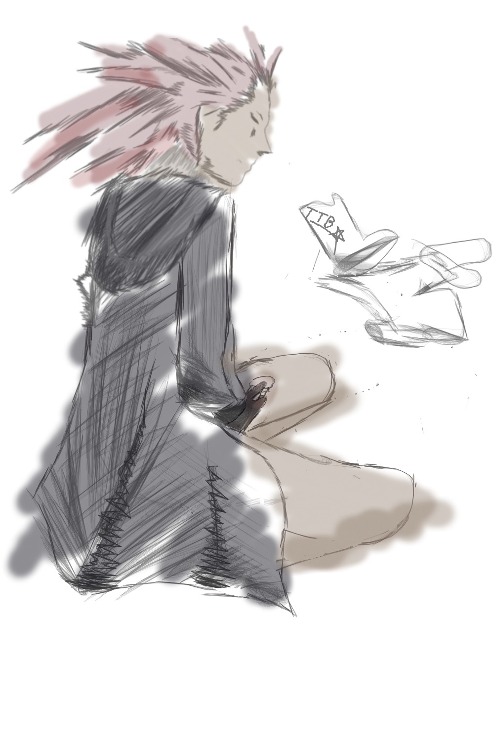 1boy axel_(kingdom_hearts) bottomless closed_eyes disney erect_penis erection kingdom_hearts long_hair male male_only masturbation penis rough_sketch rule34 sitting sketch solo square_enix tagme