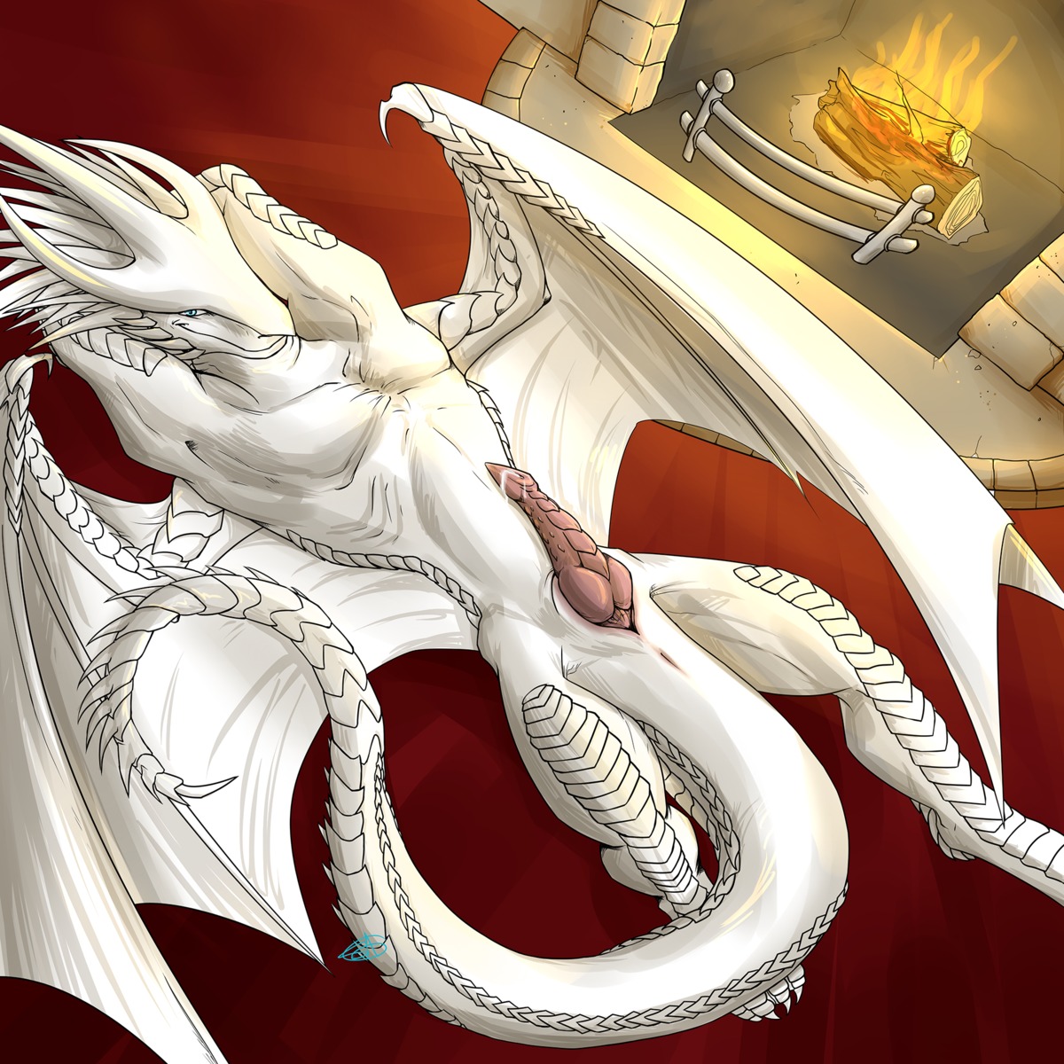 1:1 animal_genitalia anthro anus biped bluekite bodily_fluids butt dragon e621 erection european_mythology genital_fluids genital_slit genitals hands_behind_head hi_res knot looking_at_viewer lying male membrane_(anatomy) membranous_wings mythological_creature mythological_scalie mythology nude on_back penis pinup pose precum saybin_iacere scales scalie smile smirk solo tail western_dragon white_body white_scales wings