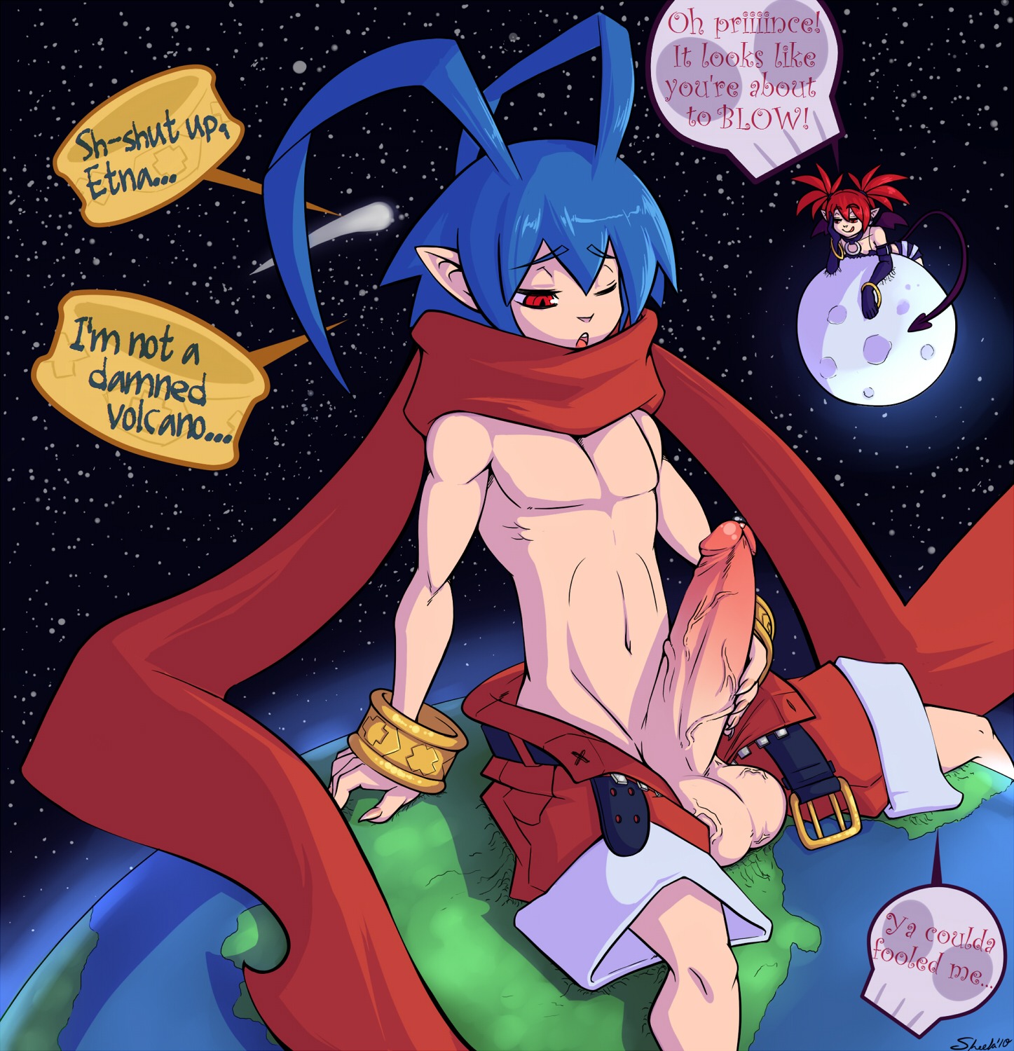 disgaea disgaea_1 earth erection etna female giant giantess laharl nippon_ichi_software planetary_macro rule34 sheela_(artist) space tagme