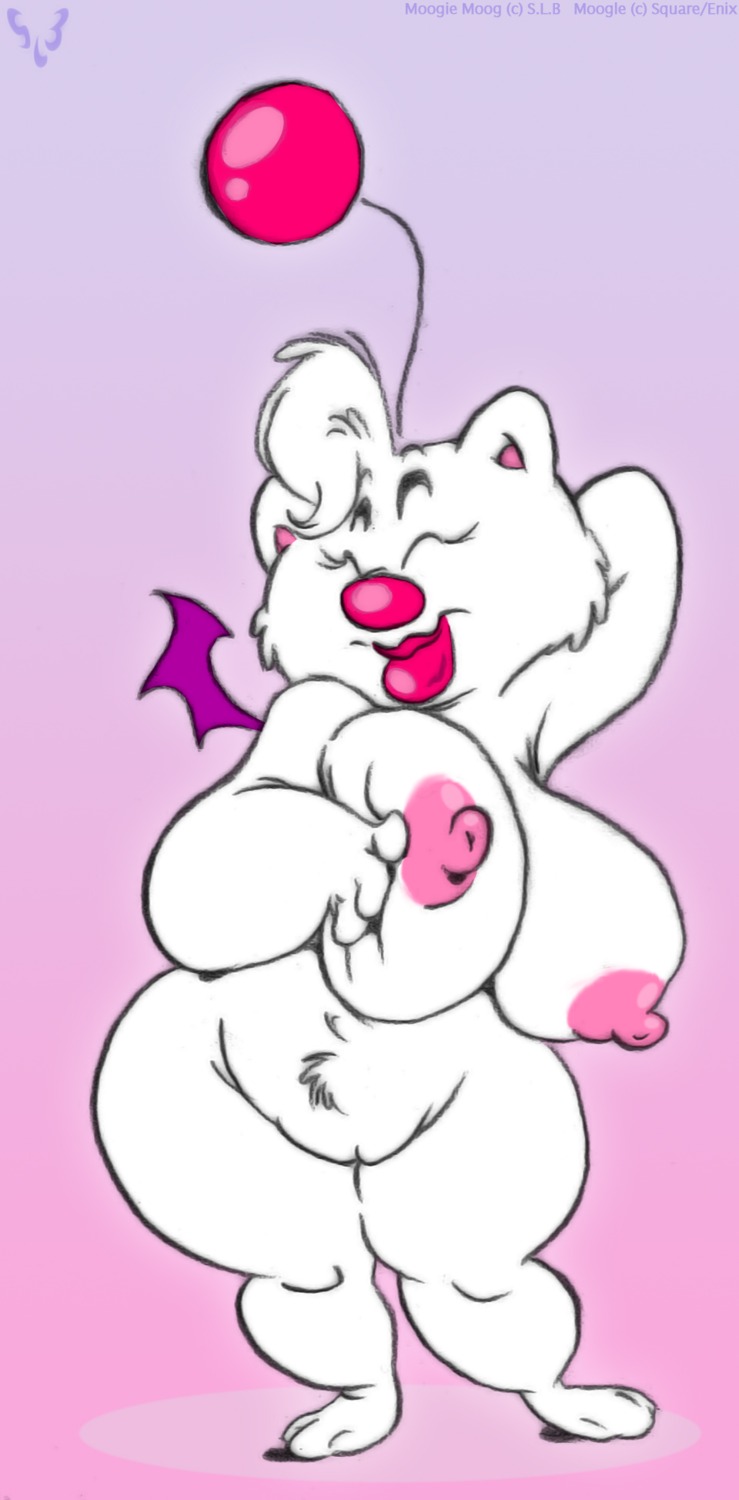 2011 antennae_(anatomy) anthro areola bat_wings big_breasts biped breast_squish breasts curvy_figure e621 fan_character female final_fantasy fur genitals hair hand_behind_head hi_res lips mammal membrane_(anatomy) membranous_wings moogie_moog_(slb) moogle nipples nude pink_areola pink_background pink_lips pink_nipples pink_nose pom_antennae pose shortstack shortstack_female simple_background slb slightly_chubby solo square_enix squish standing thick_lips thick_thighs voluptuous vulva white_body white_fur white_hair wide_hips wings