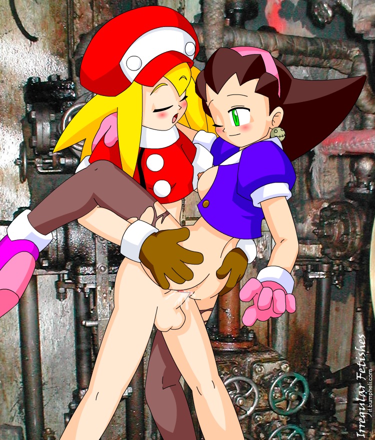 1futa 1girls aged_up ass ass_grab blonde_hair blush bottomless breasts closed_eyes exposed_balls exposed_breasts exposed_nipples exposed_penis female futa_on_female futanari green_eyes human intersex irregular_fetishes mammal mega_man mega_man_legends one_eye_closed penis pussy roll_caskett rule34 sex skull_earrings stand_and_carry_position tron_bonne vaginal vaginal_only vaginal_penetration