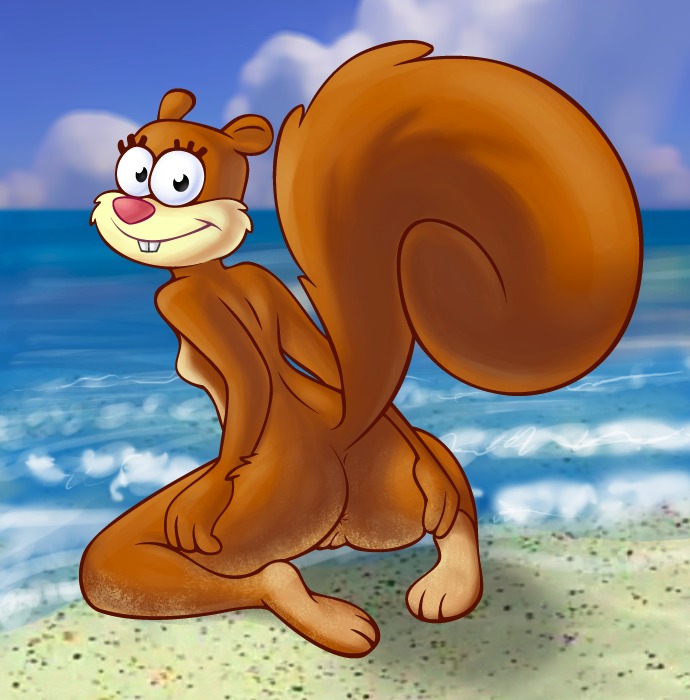 2010 3_toes 4_fingers anthro anus beach biped breasts brown_body brown_fur buckteeth butt cloud detailed_background e621 eastern_grey_squirrel eyelashes feet female fingers fur genitals grey_squirrel kneeling looking_at_viewer mammal nickelodeon nude outside paint34 pink_nose presenting presenting_hindquarters rodent sand sandy_cheeks sciurid seaside sky smile solo spongebob_squarepants tail teeth toes tree_squirrel vulva water