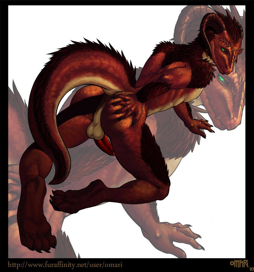 all_fours anthro anus ass_up backsack balls bent_over blowup_background butt circumcised claws dragon e621 erection genitals glans green_eyes hand_on_butt horn humanoid_genitalia humanoid_penis looking_at_viewer looking_back male mariart mythological_creature mythological_scalie mythology non-mammal_balls nude penis presenting presenting_hindquarters raised_tail red_body red_scales scales scalie simple_background solo spread_butt spread_legs spreading tail toe_claws white_background