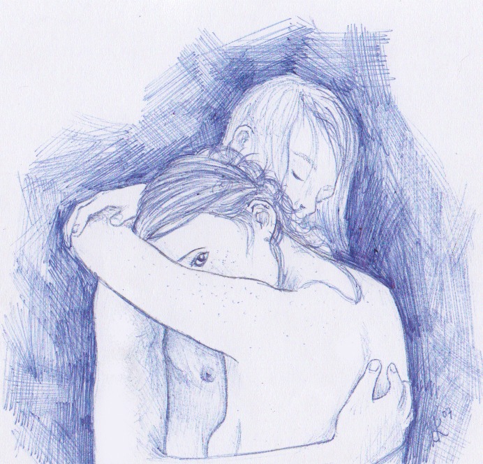 1girls breasts draco_malfoy female ginny_weasley gryffindor harry_potter hugging monochrome nipples rule34 sketch slytherin straight tagme witch_(harry_potter)