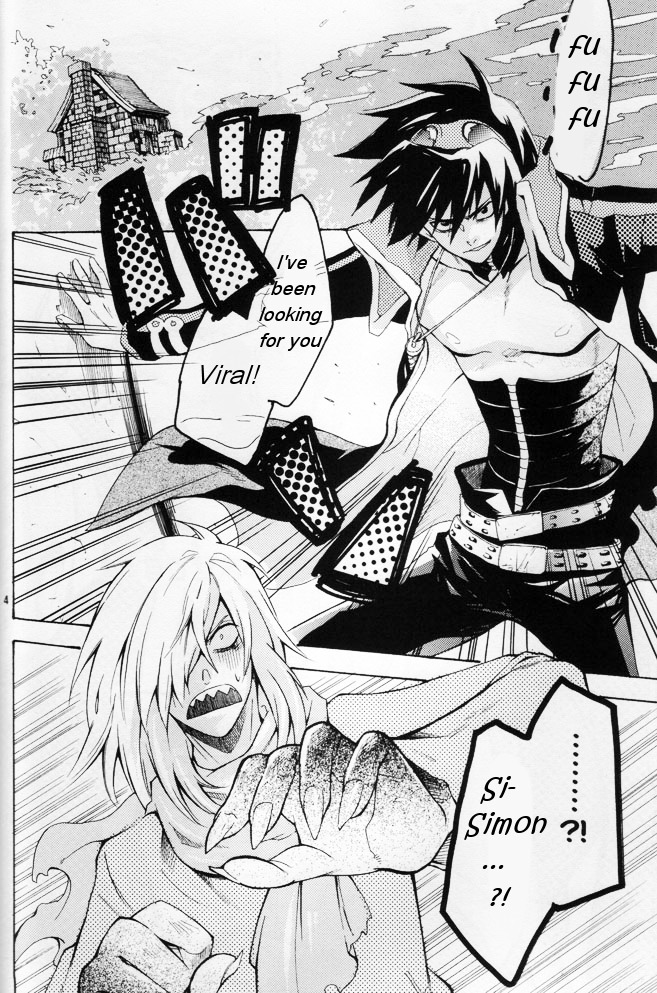2boys comic gay goggles male male_only monochrome multiple_boys multiple_males open_clothes open_shirt rule34 shirt simon_(tengen_toppa_gurren_lagann) tengen_toppa_gurren_lagann text translated viral