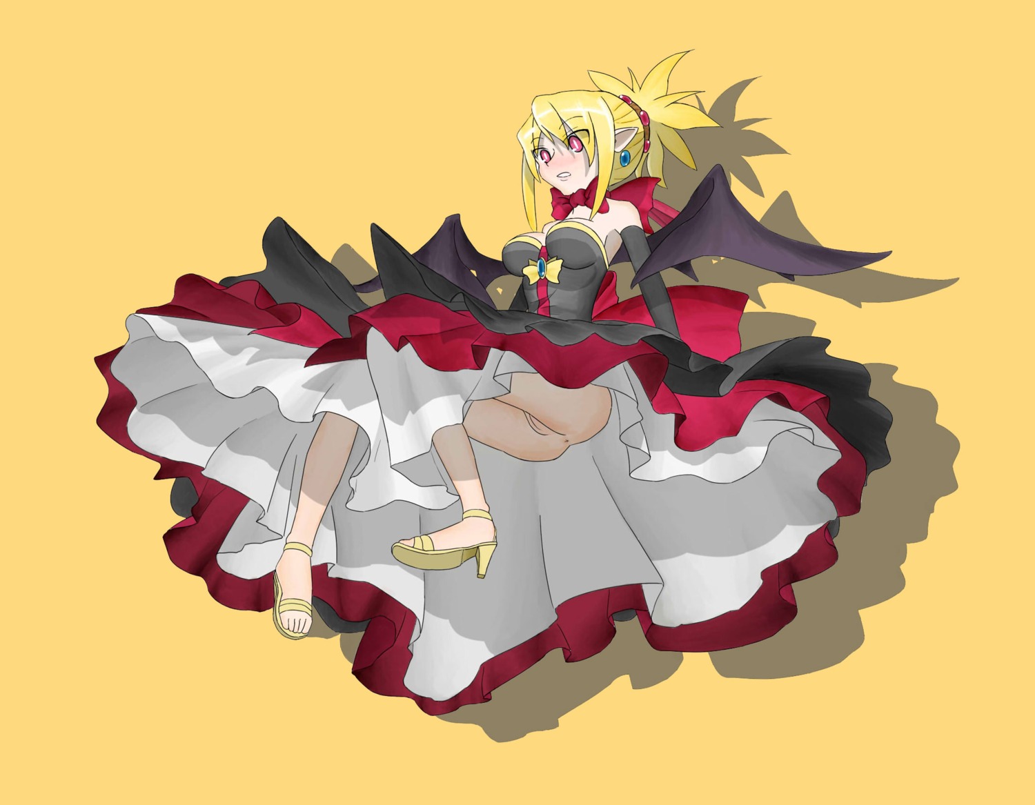 disgaea disgaea_2 dress female high_heels no_panties pussy rozalin rule34 upskirt