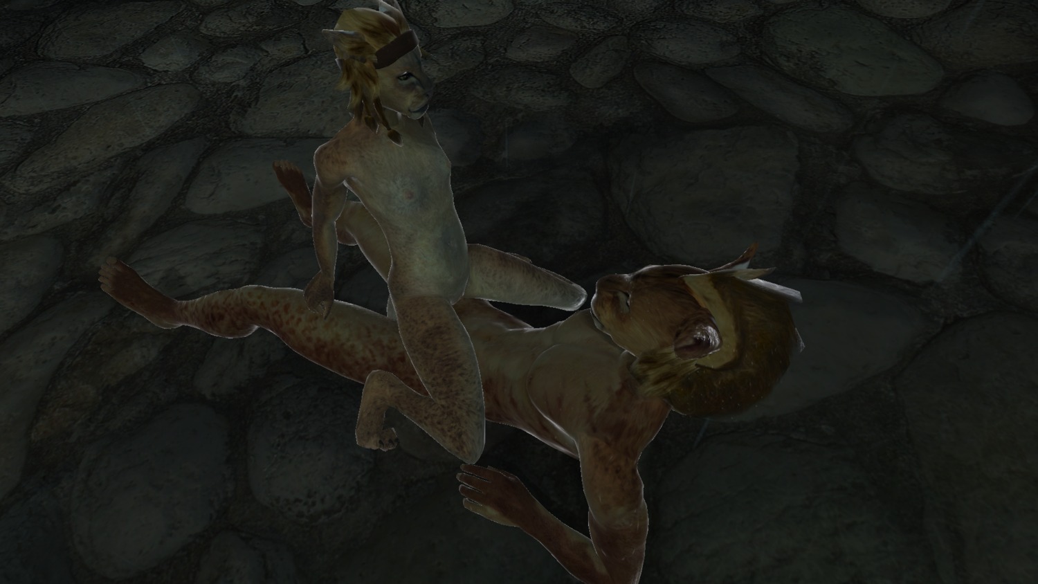16:9 3d_(artwork) anthro bethesda_game_studios breasts digital_media_(artwork) duo e621 felid female genitals hi_res khajiit m'aiq_the_liar male male/female mammal microsoft nipples nude oblivion paws penis screencap sex small_breasts the_elder_scrolls unknown_artist vulva widescreen young young_anthro
