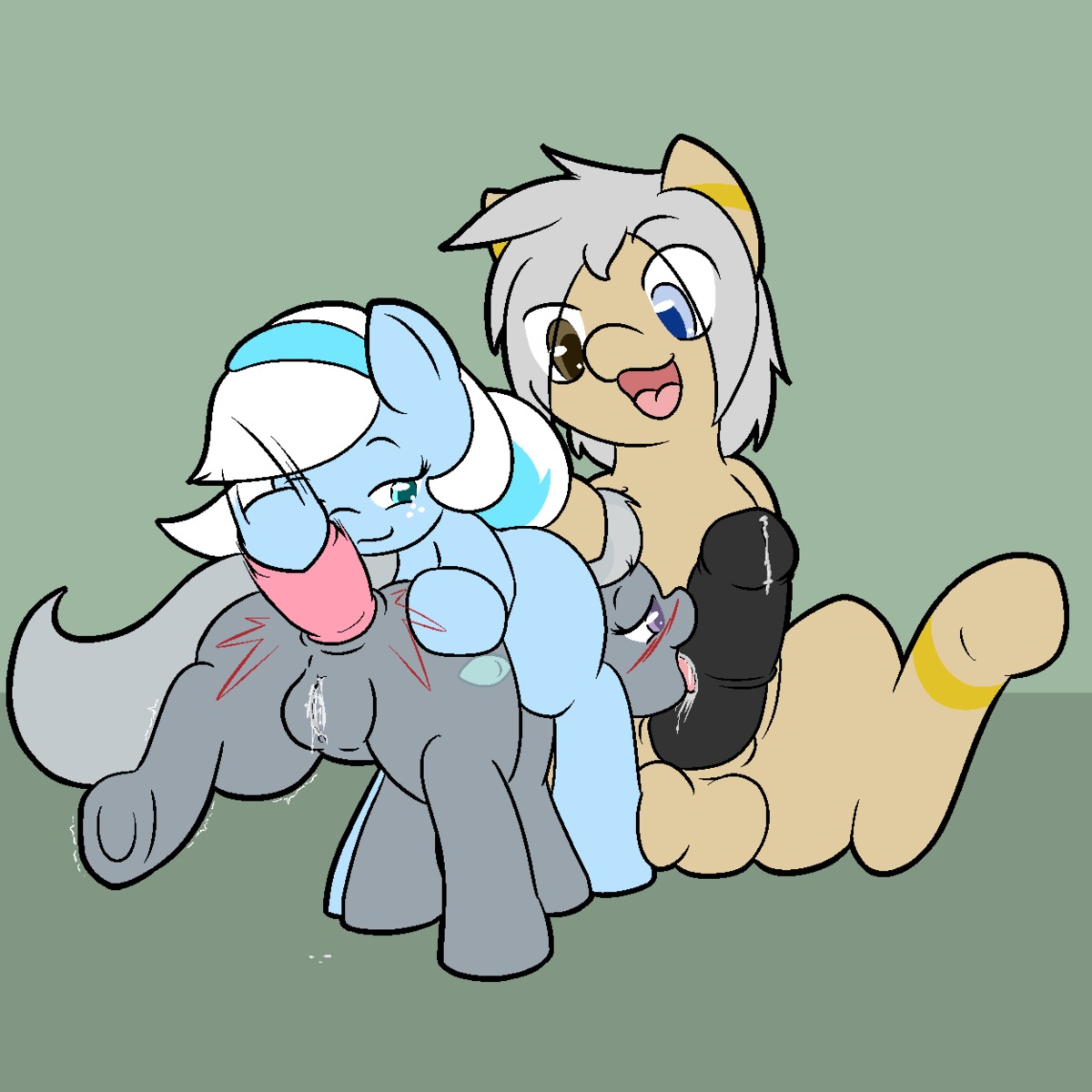 1:1 2013 accessory anal anal_penetration balls blue_body blue_fur blush bodily_fluids canon_x_oc cum cutie_mark e621 earth_pony equid equine erection fan_character fellatio female feral ffm ffm_threesome freckles friendship_is_magic fur genital_fluids genitals green_background green_eyes grey_body grey_fur grey_hair group group_sex hair hasbro headband heterochromia hi_res horse licking male male/female mammal multicolored_hair my_little_pony open_mouth oral penetration penile penis penis_lick pony precum quadruped saliva sex sex_toy shenhibiki silver_spoon_(mlp) simple_background sitting spread_legs spreading tail threesome tongue tongue_out toying_partner trio two_tone_hair vaginal_fluids vulva young young_feral