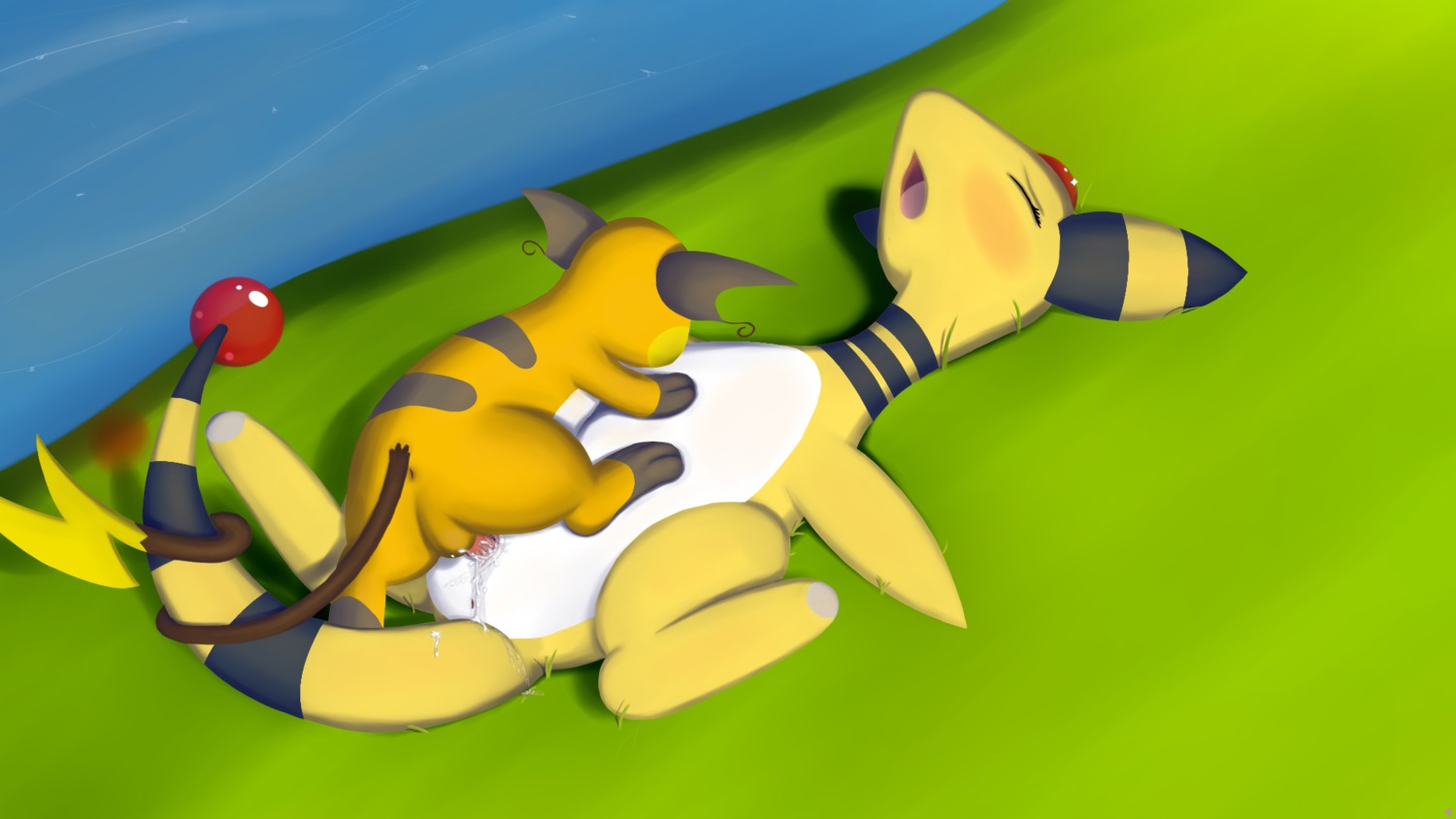 2011 ampharos anus balls blush color cum female feral fur gamma insertion interspecies male nintendo nude penis pokemon pokemon_(species) raichu rule34 sex size_difference straight tagme testicles