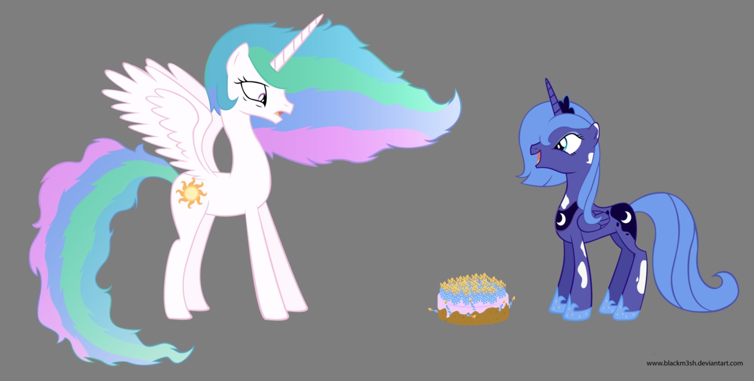 alpha_channel birthday_cake blackm3sh blue_body blue_feathers cake cutie_mark dessert duo e621 equid equine feathered_wings feathers female feral food friendship_is_magic hasbro hi_res horn mammal my_little_pony mythological_creature mythological_equine mythology princess_celestia_(mlp) princess_luna_(mlp) quadruped sibling_(lore) simple_background sister_(lore) sisters_(lore) tail transparent_background white_body white_feathers winged_unicorn wings