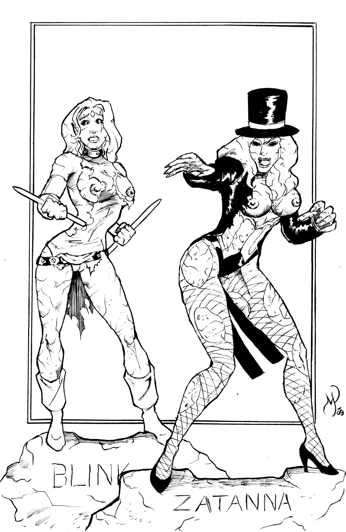 blink_(x-men) clarice_ferguson crossover dc dc_comics exiles female marvel marvel_comics michael_powell monochrome nipples petrification pussy rule34 straight_hair tagme tailcoat zatanna