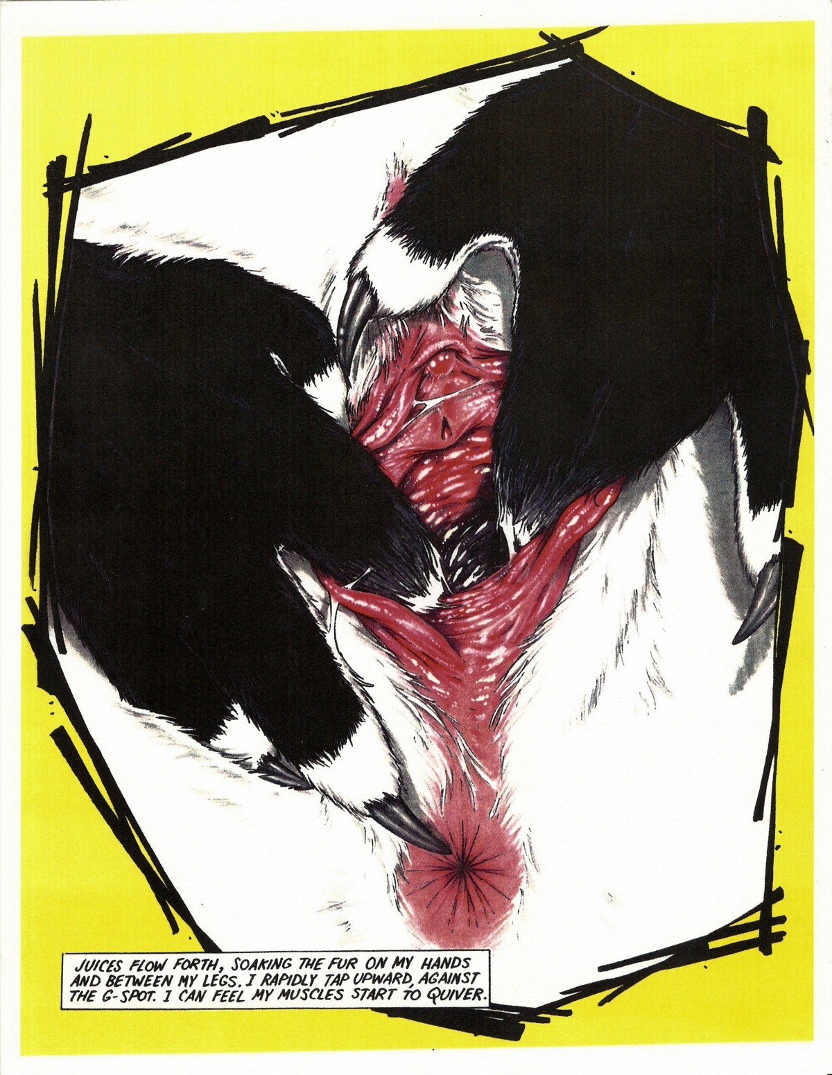 1998 absurd_res anthro anus bodily_fluids clitoris close-up crotch_shot detailed e621 english_text female fingering fingering_self gaping genital_close-up genital_fluids genitals hi_res james_m_hardiman mammal masturbation mephitid natasha_(jmh) nude skunk solo spread_vulva spreading text vaginal vaginal_fluids vaginal_masturbation vulva vulva_close-up