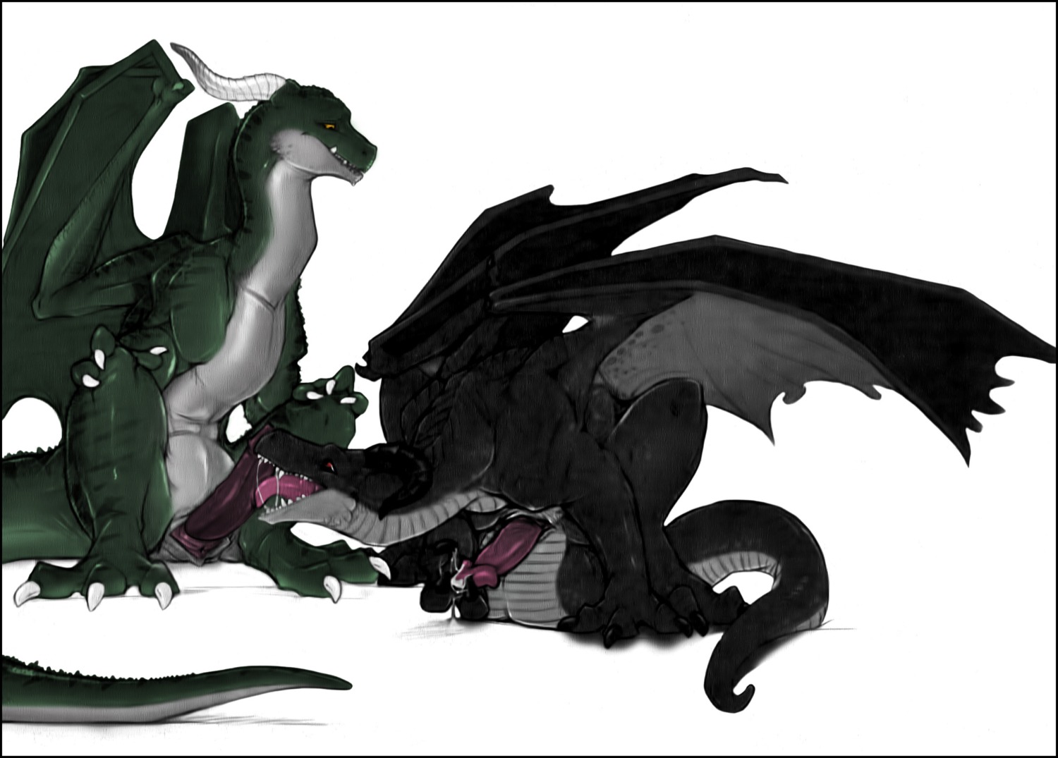 bodily_fluids claws cum dragon duo e621 erection fellatio feral feral_on_feral genital_fluids genitals hi_res horn letterbox licking male male/male male_penetrated male_penetrating male_penetrating_male membrane_(anatomy) membranous_wings mythological_creature mythological_scalie mythology narse oral penetration penile penis penis_lick scalie sex simple_background tail third-party_edit tongue tongue_out white_background wings