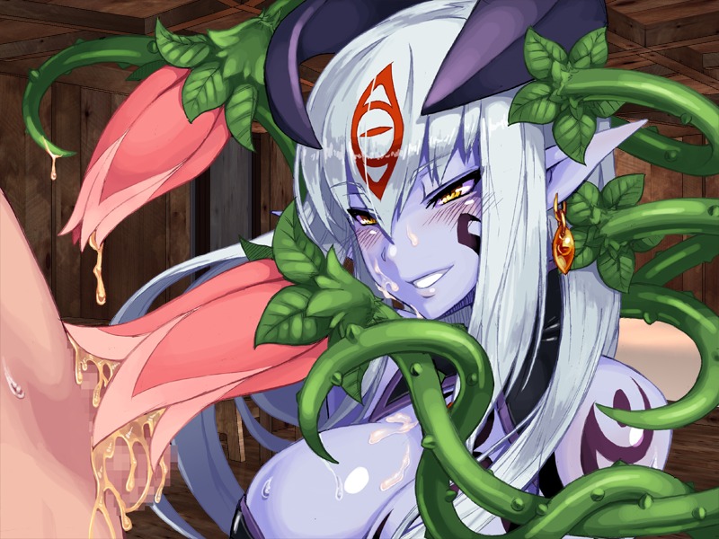 4:3 alice_(monster_girl_quest) balls big_breasts blue_body blue_skin blush bodily_fluids breasts censored cum cum_on_face duo e621 erection female female_focus female_penetrated flowerjob game_cg genital_fluids genitals grandfathered_content hair half-closed_eyes happy horn horned_humanoid human human_on_humanoid humanoid interspecies kenkou_cross long_hair luka_(monster_girl_quest) male male/female male_penetrating male_penetrating_female mammal monster_girl_(genre) monster_girl_quest narrowed_eyes not_furry penetration penis plant sex smile solo_focus tattoo yellow_eyes