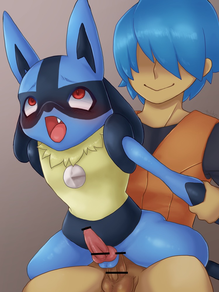 3:4 anthro anthro_penetrated balls biped black_body black_skin blue_body blue_fur blue_hair blush brown_body brown_skin canid canine censor_bar censored chair_position clothed clothing duo e621 erection from_behind_position fur generation_4_pokemon genitals glistening grasp grey_background hair happy human human_on_anthro human_penetrating human_penetrating_anthro human_penetrating_male ineffective_censorship interspecies japanese looking_up lucario male male/male male_anthro male_human male_on_anthro male_on_human male_penetrated male_penetrating male_penetrating_anthro male_penetrating_male mammal nintendo nude open_mouth partially_clothed penetration penis pink_body pink_penis pink_skin pokemon pokemon_(species) pokephilia red_eyes sex shadow sharp_teeth shirt short_hair simple_background sitting smile spikes spread_legs spreading teeth tongue topwear unknown_artist yellow_body yellow_fur