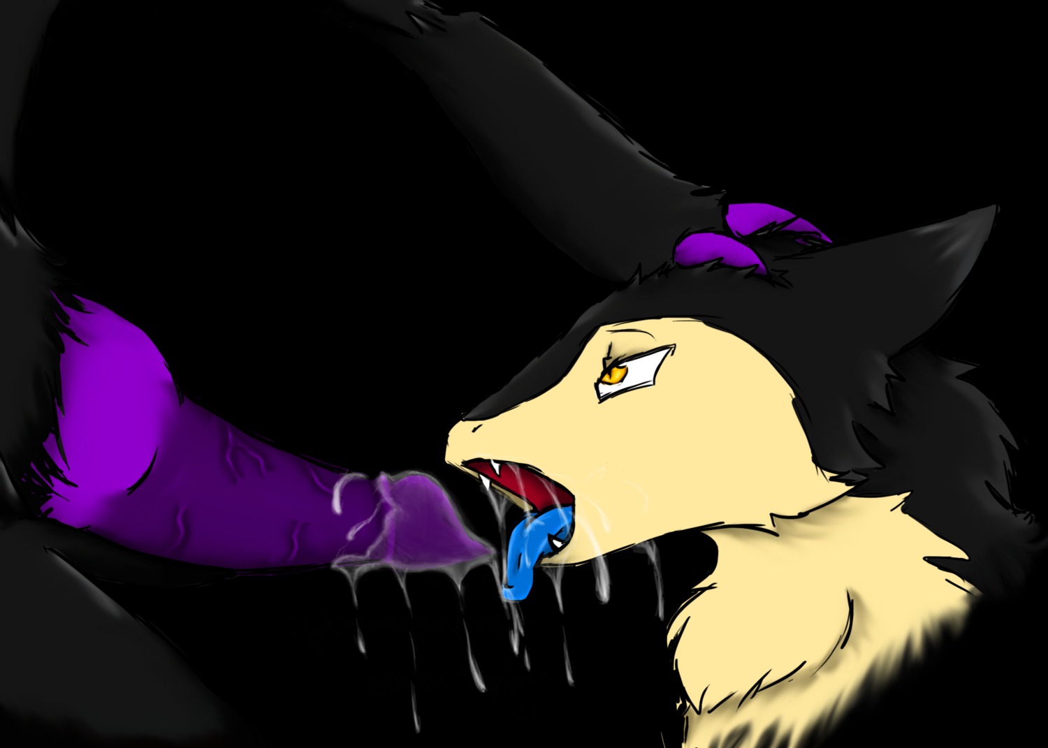 anthro bodily_fluids canid canine chest_tuft cum cum_on_face duo e621 erection fan_character fellatio feral fur generation_2_pokemon generation_5_pokemon genital_fluids genitals hi_res lightning_chaser lightning_chaser_(character) male male/male male_penetrated male_penetrating male_penetrating_male mammal nintendo oral penetration penile penis pokemon pokemon_(species) sex simple_background soru tongue tuft typhlosion zoroark